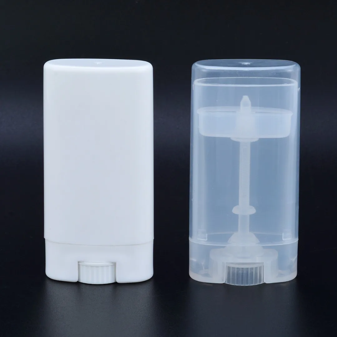 1 шт. дезодорант тюбики PP 15 г прозрачные/белые пустые овальные тюбики дезодорант бальзам для губ контейнеры