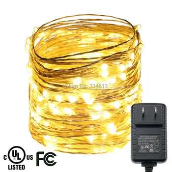 

15M 150LED Silver Wires LED Fairy Lights Chrismas String Lights Decoration Party Lights +UL CE Certified Adapter(EU,UK,US)