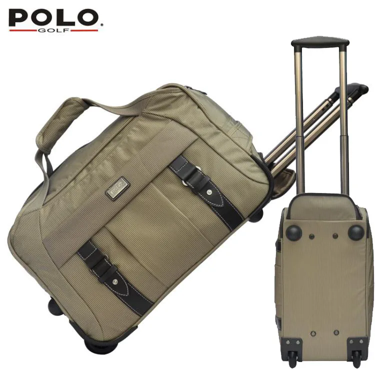Brand Famous POLO Golf Rolling Wheeled Trolley Travel Clothing Bag Import Nylon PU Large Capacity Handbag Luggage Bag Wholesale Sports & Entertainment