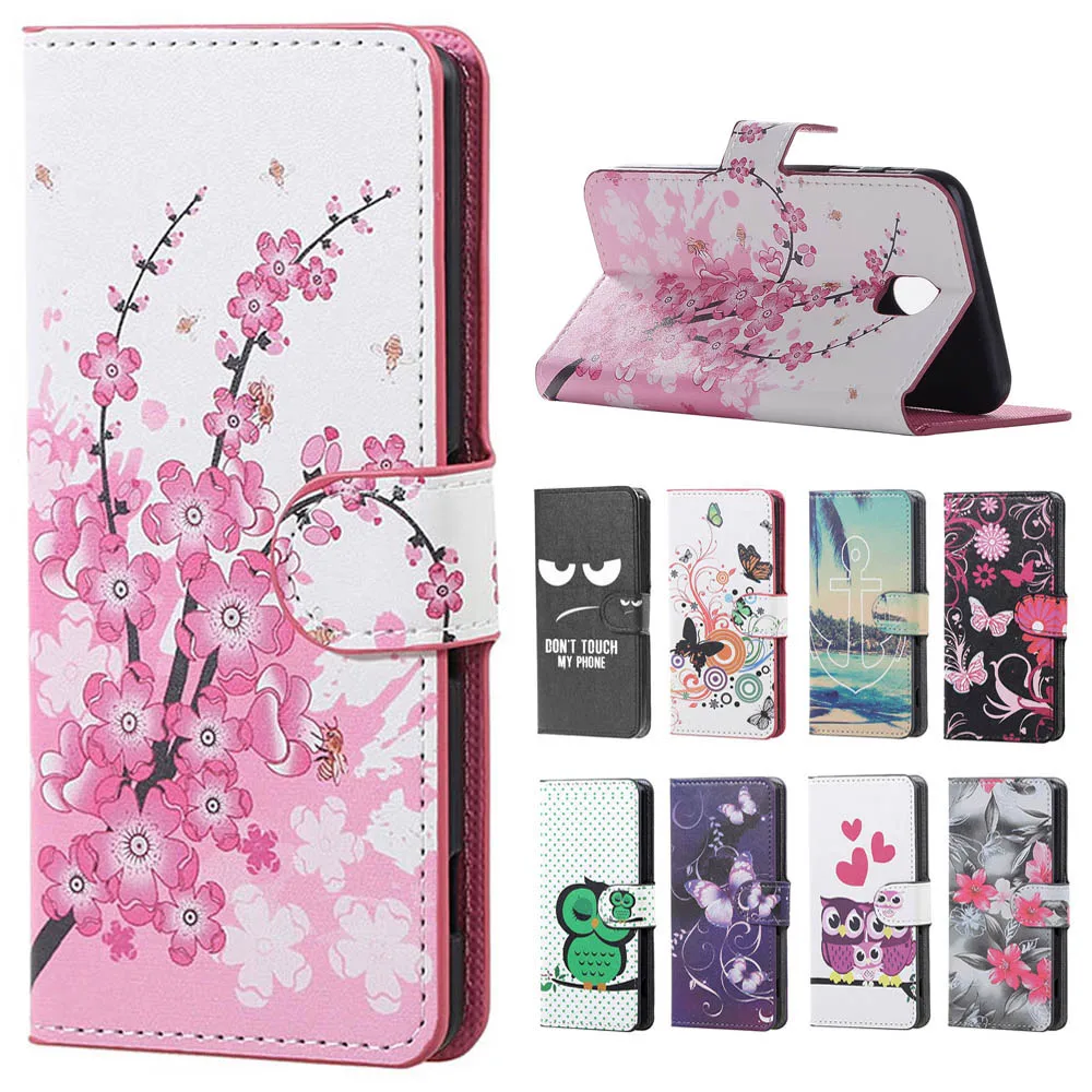 For ( Samsung J7 2017 ) Case Pink Plum Skin Leather Wallet