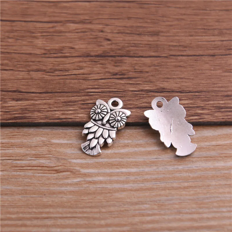 PULCHRITUDE 30PCS 11*20mm Animal Charm Owl Pendant Three Color DIY Retro Jewelry Bracelet Necklace Charms Pendant P6540