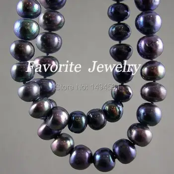 

Free Shipping - 48 Inch 8-9mm AA Black Color Natural Freshwater Pearl Necklace Fashion Lady's Pearl Jewelry