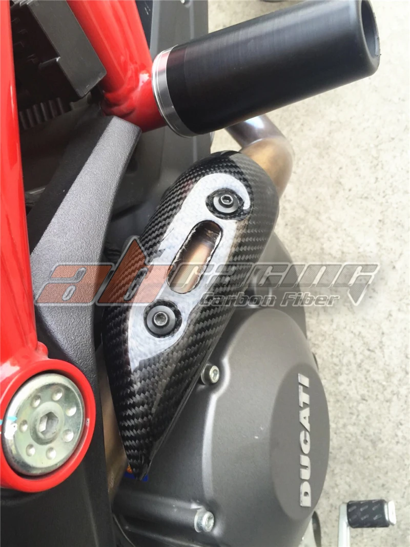 Крышка выхлопного коллектора для Ducati Monster 696 795 796 1100 полностью углеродное волокно саржа