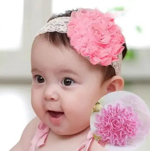 

31 Colors Lovely Kids Princess Style Oversized Flower Bow Lace Headband Headwear Hair Wide Band Girl child A006