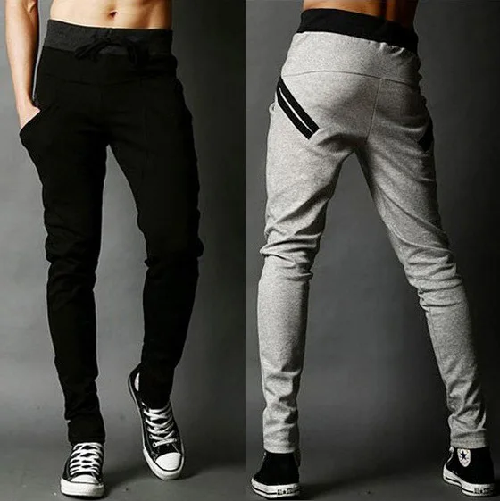

2018 Simple Men Casual Pants Slim Trousers Tide Fashion Harem Pants Feet Male Trousers