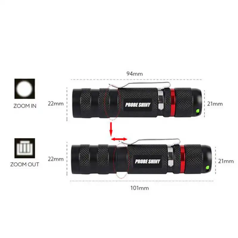 G700 Zoomable XML lanterna led Q5 Tactical Flashlight+14500 Battery+Charger+Case led flashlight rechargeable #4A28 (7)