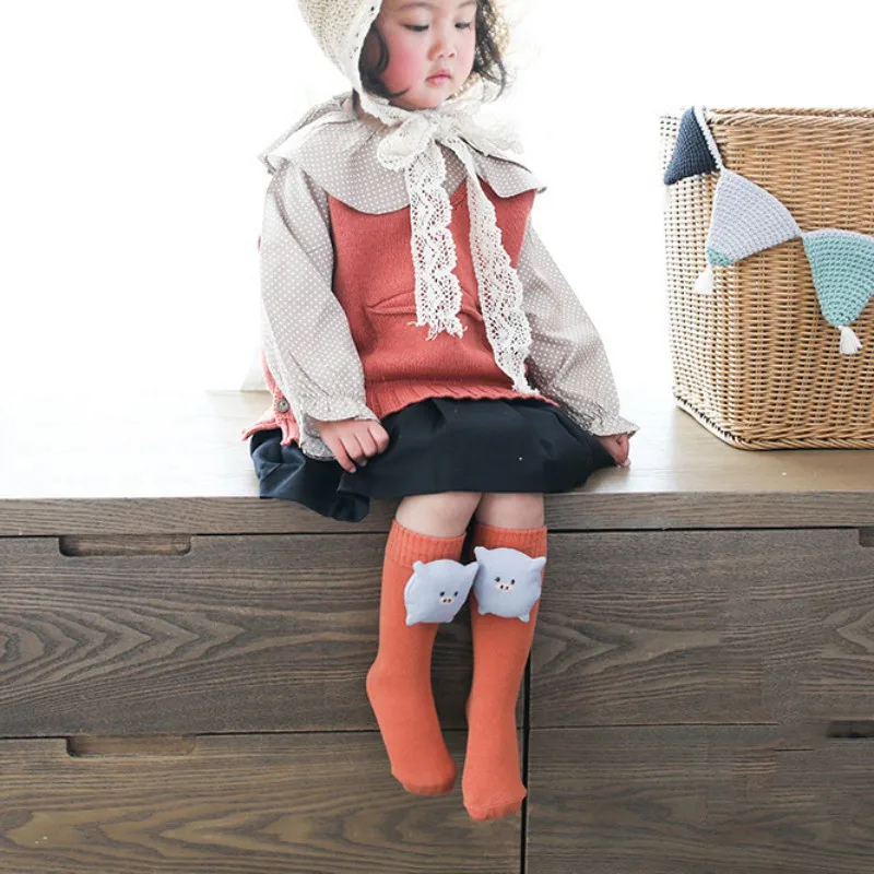 Baby Girl Cute Cute Cartoon Socks Tights Candy Color Cotton Long Socks Party Infant Children Soft Crib Leg Warmer Pads