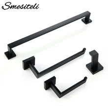 Bathroom Hardware Set Black Robe Hook Towel Rail Bar Rack Bar Shelf Tissue Paper Holder Toothbrush Holder Bathroom Accessories Bathroom Hardware Set Black Robe Hook Towel Rail Bar Rack Bar Shelf Tissue Paper Holder Toothbrush Holder Bathroom Accessories
