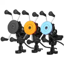 

Universal X-Type Motorcycle Phone Holder Motorbike 360 degree Rotary Cell Phone Mount Holder 5V 2.4A USB Charger Phone Holder