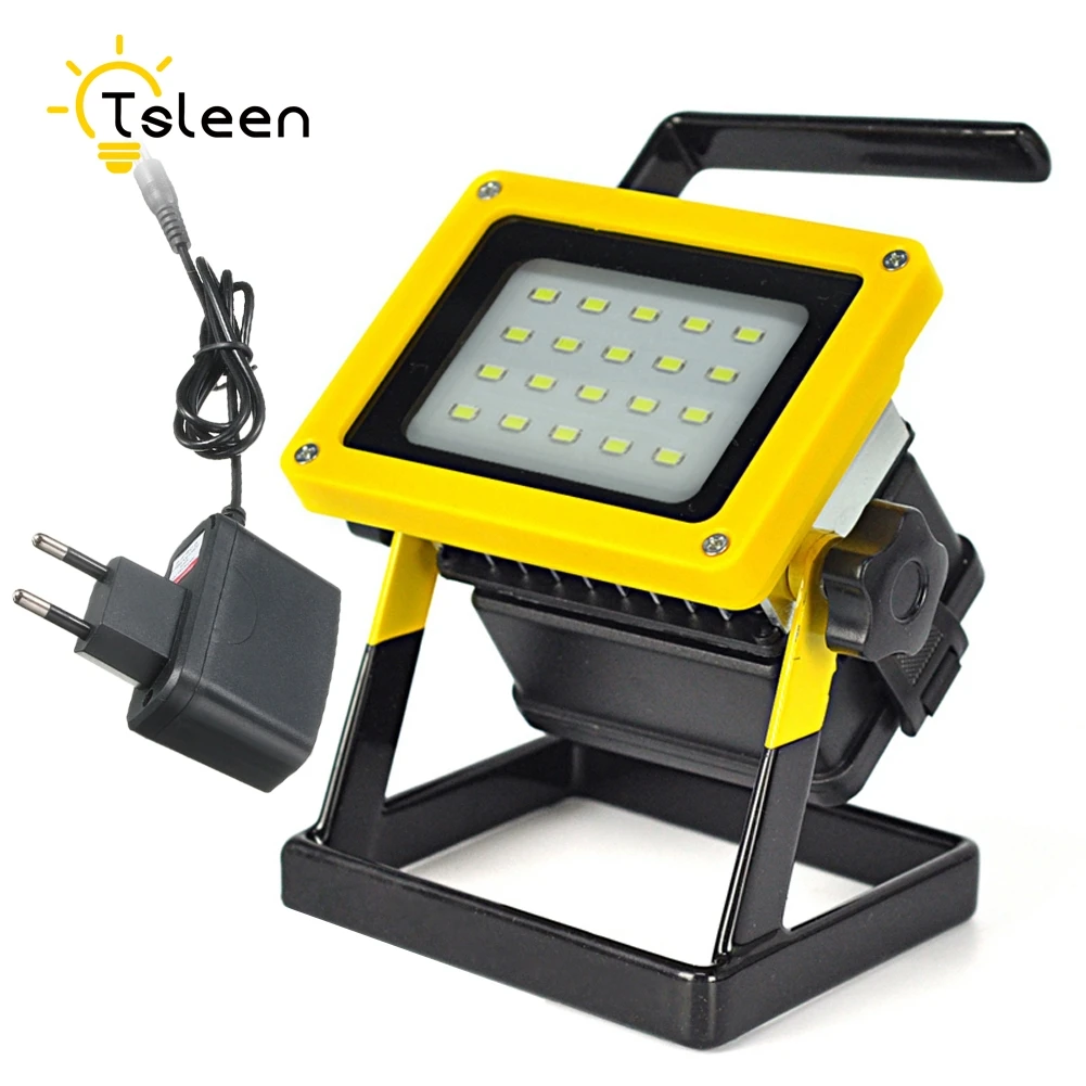 

TSLEEN 18650 Battery Operated LED FloodLight 30W LED Outdoor Lighting AC100-240V IP65 Waterproof LED Floodlight Camping Lamp+SOS