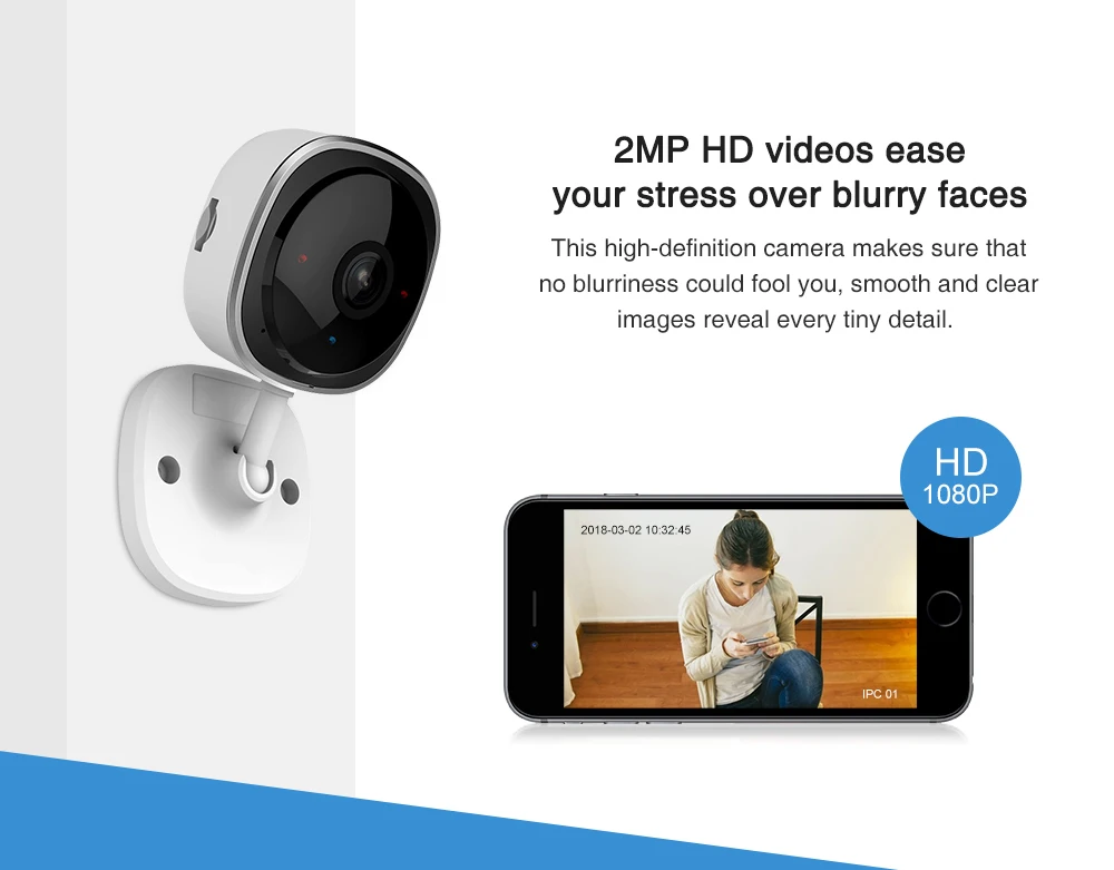 SANNCE 1080P рыбий глаз IP камера 3 шт. беспроводной Wifi Мини домашняя камера безопасности 2MP HD ночное видение ИК Wi-Fi детский монитор