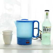 Дорожный пластиковый чайник мини переносной чайник непрерывного нагрева не автоматически выключает Электрический чайник 220 в 0. 5L