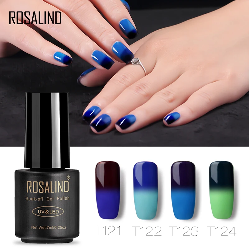 

ROSALIND Gel Nail Polish Temperature Changing Color LED UV Soak Off Nail Manicure Primer Acryl Gel Lacquer Nails Art