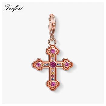 

Iconic Victorian Cross Charms Pendant,Fashion Jewelry 925 Sterling Silver Trendy Gift For Women Girls Fit Bracelet Necklace