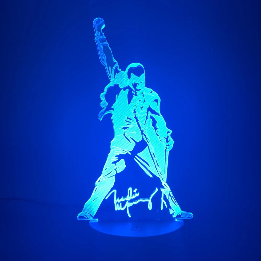  3d Lamp Queen Freddie Mercury Figure Led Night Light Touch Sensor Baby Kids Nightlight for Office R - 33032508767