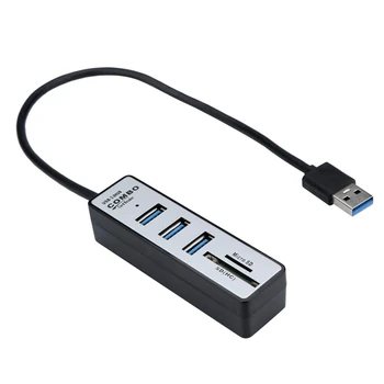 

LUOM 2in1 USB 3.0 Combo USB 3.0 3 Port HUB+SD/TF Card Reader Super Speed USB Splitter Portable USB Expansion for Laptop PC A30