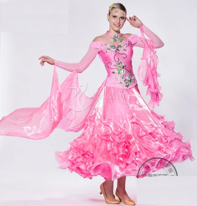 

customize pink back cutout cha cha ballroom Waltz tango salsa Fox trot Quick step competition dance dress