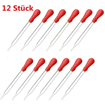 

12Pcs/Set Clear Glass Pipette Pipet Dropper With Red Rubber Cap For Dispensing Liquids Medicine Dropper School Lab Supplies