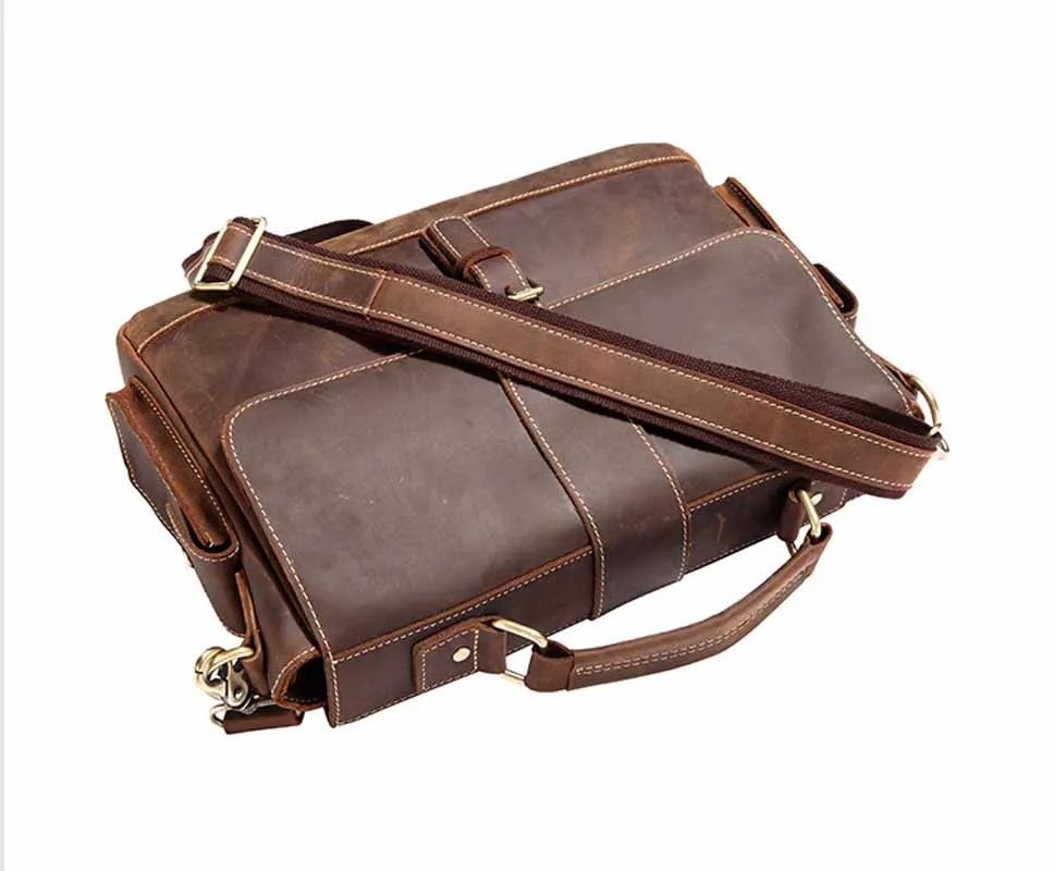 

Neweekend Genuine Leather Men Vintage Bag Crazy Horse Business Bags Men's Fashion Messenger Handbags Laptop Briefcase BFL-3332