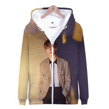 

Kpop NEW Team Stray Kids 2019 Album Yellow Wood 3D Print Zipper hooded sweatshirt Men/Women Hip hop Casual Zipper clothes