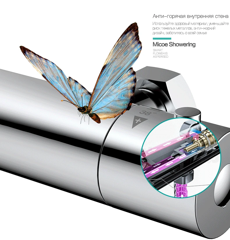 Micoe Термостатические Смесители для душа, смеситель для ванной комнаты, смеситель для горячей и холодной ванной комнаты, смесительный клапан, смеситель для ванны, M-C105