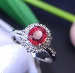 304 Fine Jewelry 18 K натуральным 0.9ct голубь кровавый красный рубин со стразами Свадебные Обручение женские Кольца для Для женщин Изысканные кольца