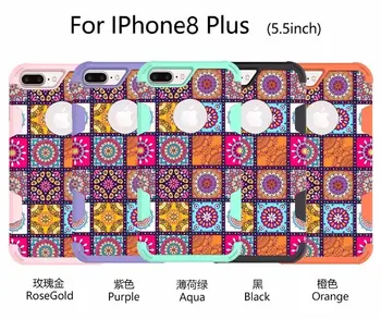 

10pcs/2018 NewTwo-color Contrast color Jiugongge Anti-drop Mobile Phone Case Suitable for iPhone 8 PLUS Fashion Dust Phone Case