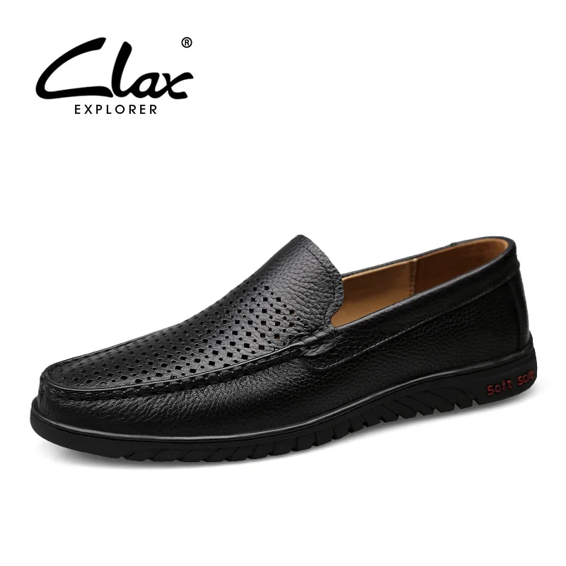 

CLAX Mans Shoes Slipons 2019 Summer Men's Boat Shoe Breathable Male Moccasins Genuine Leather Loafers Big Size