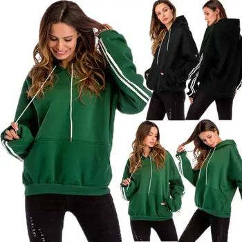 

Winter Newly Women Hoodie Fashion Long Sleeve Warm Solid Color Pocket Loose Casual Sweatshirt Jumper Hooded Pullover Tops