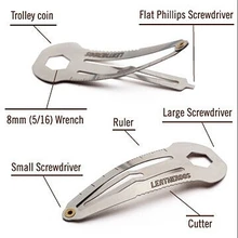 Повседневная Экипировка многофункциональная отвертка для путешествий зажим для волос линейный Резак Брелок для ключей из нержавеющей стали для выживания карманный инструмент