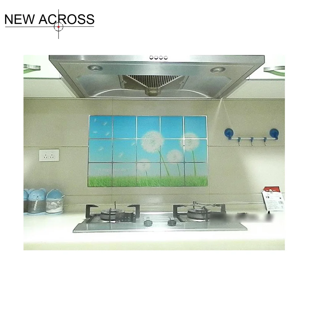 GUHD 1pc Kitchen Wall Stickers Aluminum Foil Waterproof 750X450mm Kitchen Living Room Wall Picture More Style Design Decoration