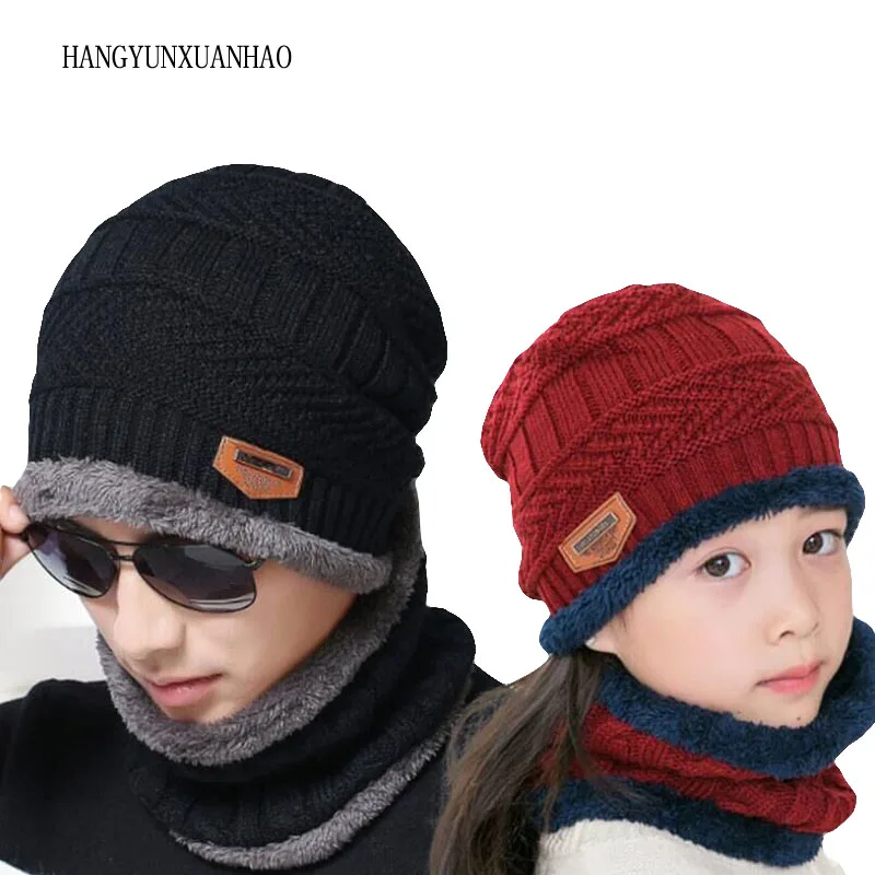 Зимняя шапка для родителей и детей г. Модные вязаные черные шапки плотная и теплая облегающая Шапка-бини мягкие вязаные шапки из хлопка