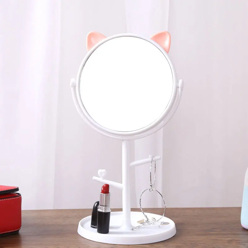

Cat's Ear Small Round Mirror High Definition Desktop Rotary Makeup Mirror Creative Simplicity Makeup Lovely