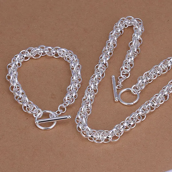 

S047 Wholesale, free shipping 925 silver jewelry set, fashion jewelry set Ring Two-Piece Jewelry Set