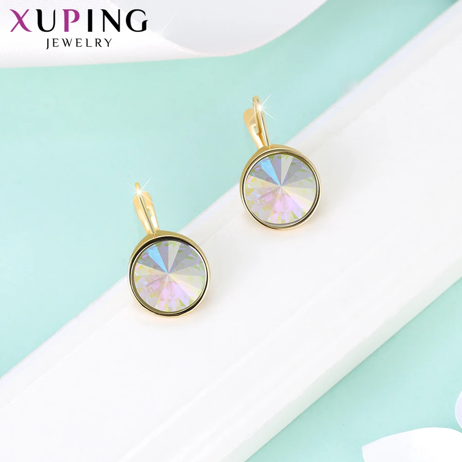 Xupingg дизайн обручи серьги кристаллы от Swarovski винтажные круглые ювелирные изделия для женщин девочек Подарки M85-20459
