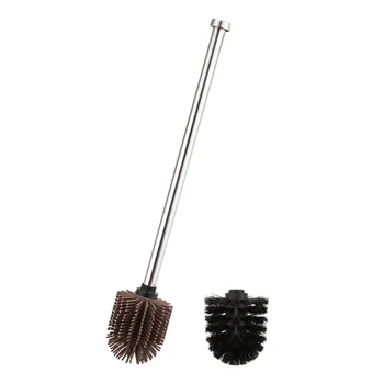 

Toilet Brush Silicone Heads Stainless Steel Handles Replacement Cleaning Tool XHC88