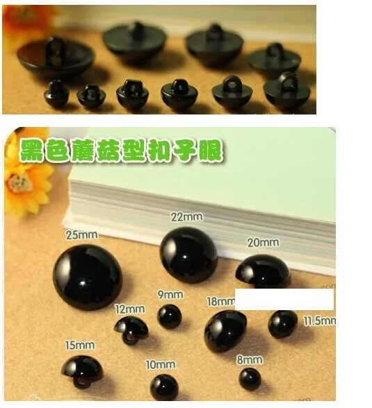 

Round Black Eyesball with holder Plastic Eyes For Toy DIY Doll accessories Toy Leg Eyes 9mm -30mm Free shipping