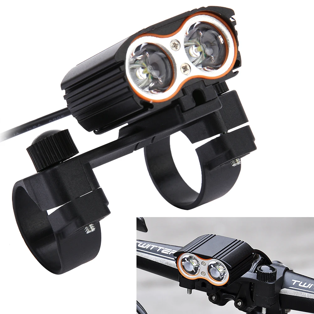 Buy T6 Dual Beads Bicycle Light Black Waterproof