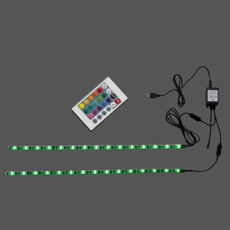 LED TV background seven color decoration 24 key double USB interface 5V waterproof soft light bar