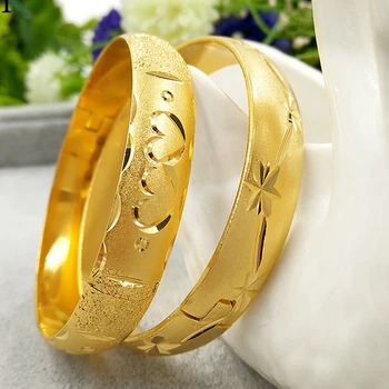 

Newest Dubai Gold Bangles For Women Gold Filled 10mm Wide Bracelet African/European/Ethiopia Jewelry Bangle Diameter 60mm