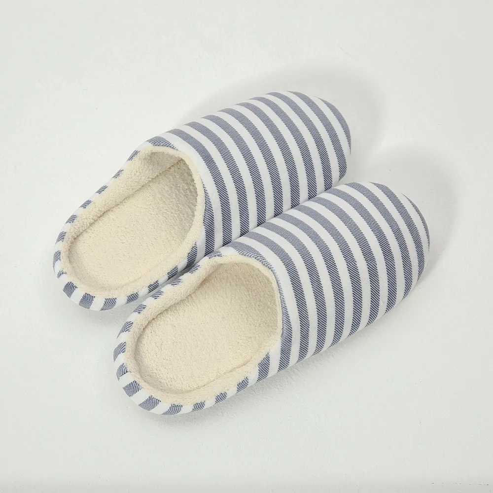 Sleeper#501 NEW Women Men Warm Striped Slipper Indoors Anti-slip Winter House Shoes casual home ladies hot Free Shipping