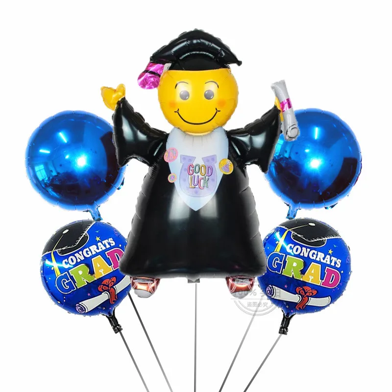 

5pcs Congratulation Party Foil Helium Balloons Good Luck Students Congrats Decor Supplies Graduated Doctoral
