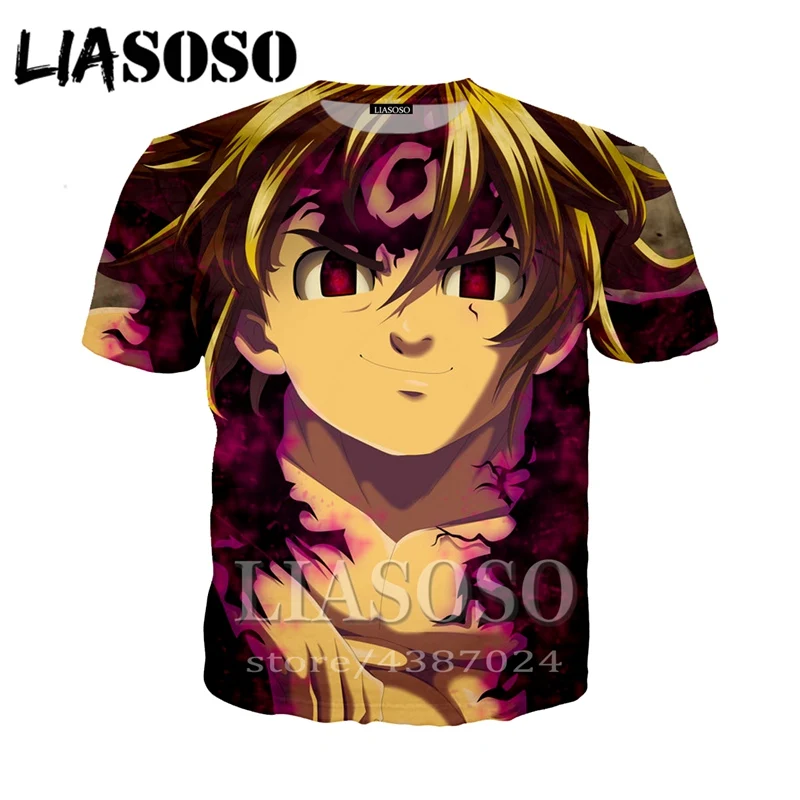 LIASOSO/женское аниме The Seven Deadly Sins Nanatsu no Taizai homme 3d принт веселое Harajuku мужская