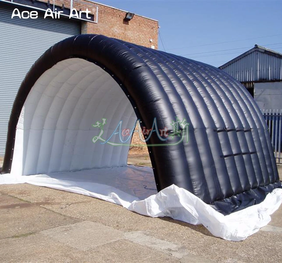 Хороший Черный наружный надувной тент тоннеля, покрытие автомобиля укрытие, гараж шатер вход пробежать через арку для продажи