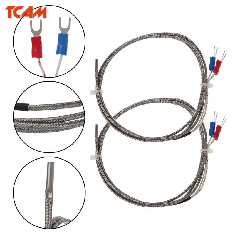 

3D Printer Part 2Pcs 1m K-Type 0 to 600 Degree Thermocouple Temperature Controller Sensor Probe 3x15x1000 drosphipping