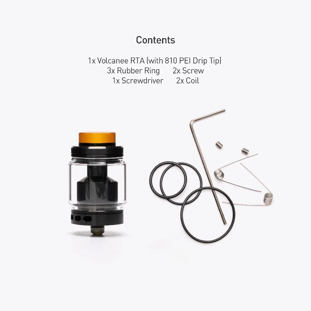 Volcanee Dual Coil RTA Atomizer Tank 24mm Diameter Top Refill 5ml Capacity for E Cigarette Atomizer Vape Vs Doggy Style RTA Tank
