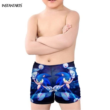

INSTANTARTS Hot Sales Anime Sonic The Hedgehog Print Kid Boys' Swimming Trunks Bathing Beach Swimsuit Cartoon Summer Swimwear