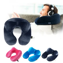 Автомобильная u-образная дорожная подушка для самолета, надувная подушка для шеи, аксессуары для путешествий, удобные подушки для сна, домашний текстиль