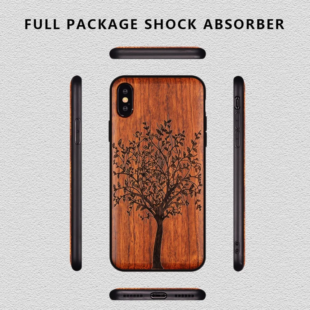 Чехол из натурального дерева для iPhone XS Max XR X 8 7 6 6S Plus samsung Galaxy Note 9 8 S10e S10 S9 S8 Plus чехол для телефона оболочка кожа сумка