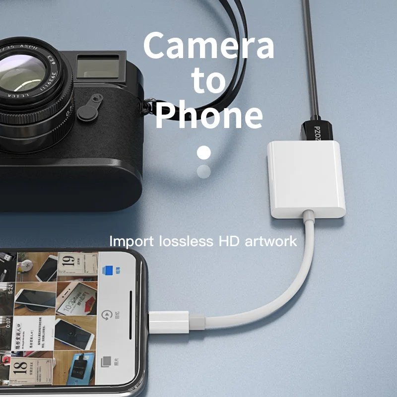 PZOZ 2 в 1 OTG кабель для apple iphone USB камера ридер адаптер Коннектор комплект